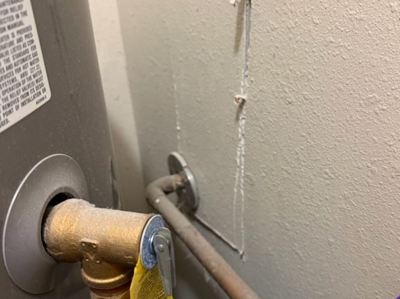 Repair to water heat gas line.
