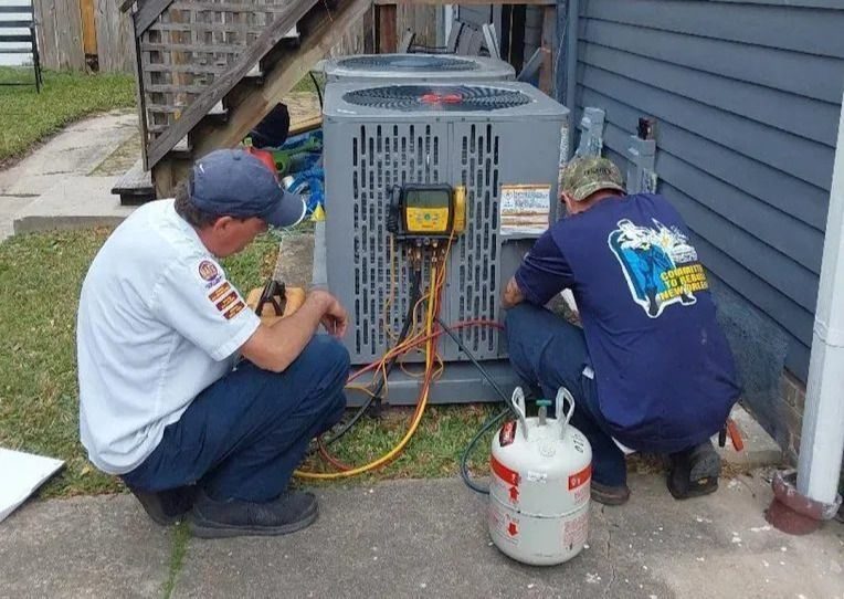 AC repairs on outdoor unit by Stuart professionals